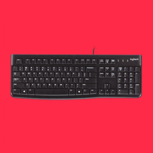 Logitech K120/Full-Size, Spill-Resistant, Curved Space Bar Wired USB Desktop Keyboard