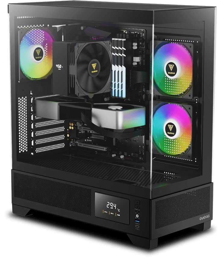 Kuro Model C1 Workstation PC - Intel 13th Gen Core i7 13700K, NVIDIA Quadro T1000 4GB Graphics, 64GB DDR5 RAM, 500GB NVMe M.2 SSD, AC WiFi