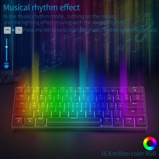 GK61 Black – RGB Mechanical Keyboard with Gateron Red Key Switches