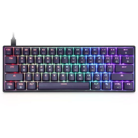 GK61 White – RGB Mechanical Keyboard with Gateron Blue Key Switches