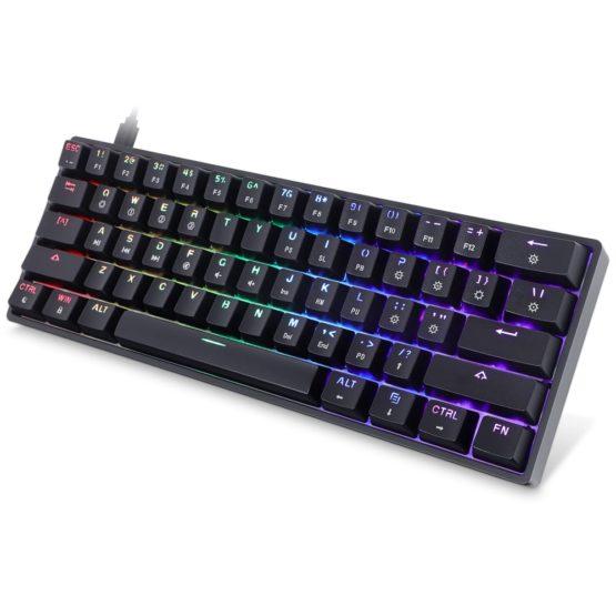 GK61 White – RGB Mechanical Keyboard with Gateron Brown Key Switches