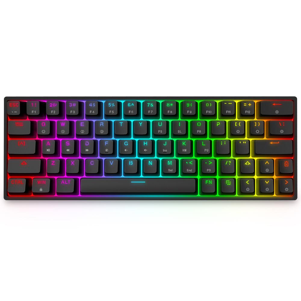 GK64 Black – RGB Mechanical Keyboard with Gateron Blue Key Switches