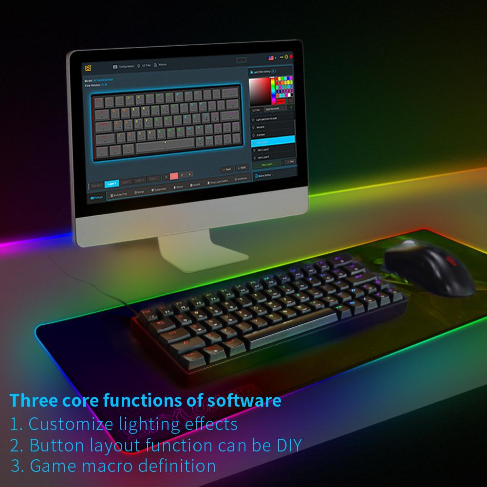 GK64 Black – RGB Mechanical Keyboard with Gateron Yellow Key Switches