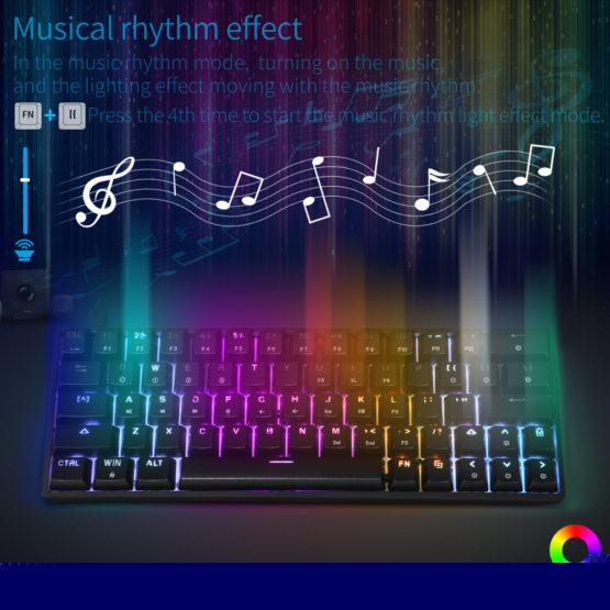 GK64 White – RGB Mechanical Keyboard with Gateron Yellow Key Switches