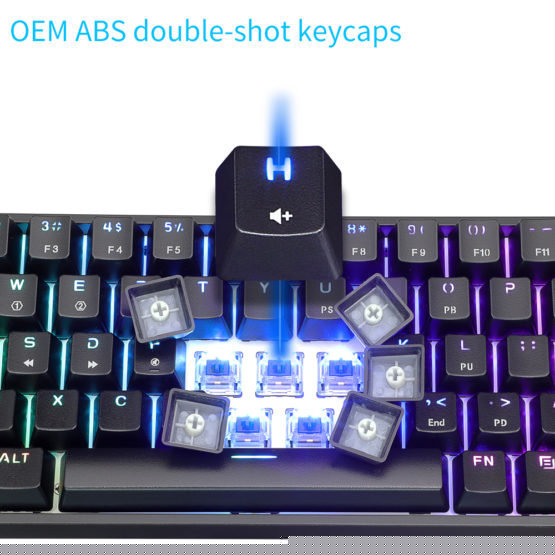 GK64 White – RGB Mechanical Keyboard with Gateron Yellow Key Switches