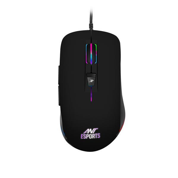 Ant Esports GM100 RGB Wired Gaming Mouse (4800 DPI, Optical Sensor, LED Lighting, 1000Hz Polling Rate, Black) 