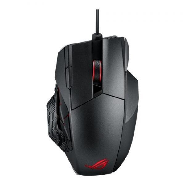 Asus ROG Spatha Ergonomic Wired/Wireless MMO Gaming Mouse (8200 DPI, Laser Sensor, Omron Switches, Aura RGB Lighting)