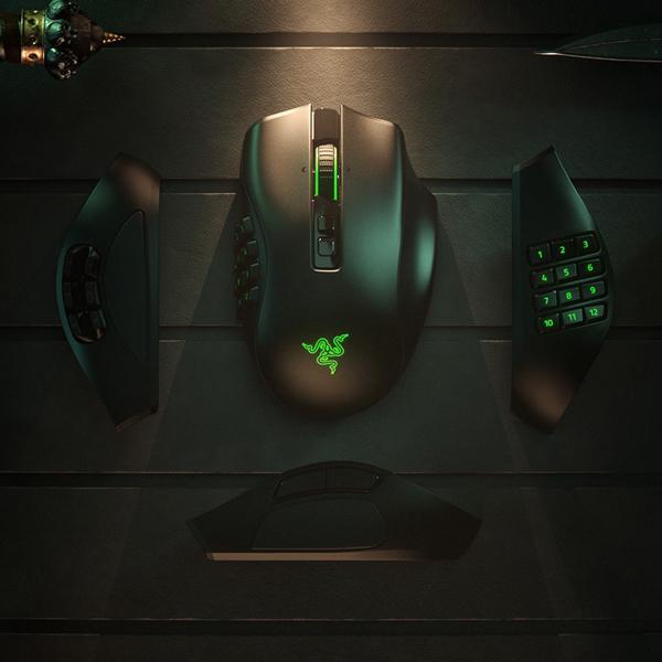 Razer Naga Pro Wireless Gaming Mouse (20000 DPI, Optical Sensor, RGB Chroma Lighting, Black)