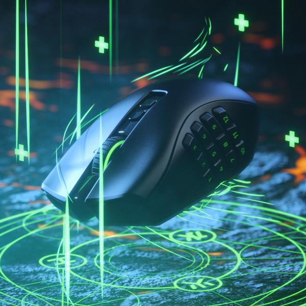 Razer Naga Pro Wireless Gaming Mouse (20000 DPI, Optical Sensor, RGB Chroma Lighting, Black)