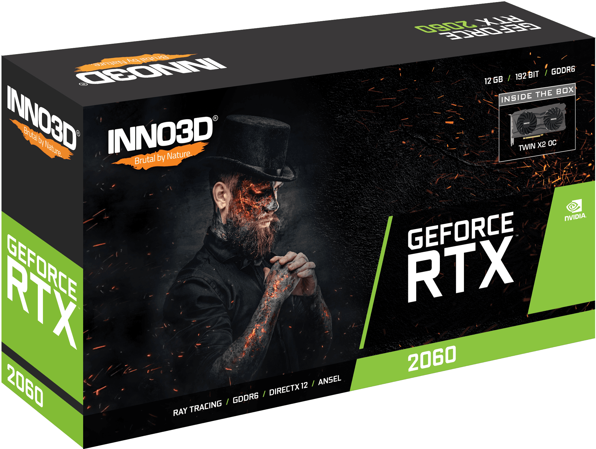 Inno3d GeForce RTX 2060 12GB Twin X2 OC 192-Bit GDDR6 DirectX 12 12G PCI Express 3.0 x16 HDCP Ready Video Gaming Graphics Card