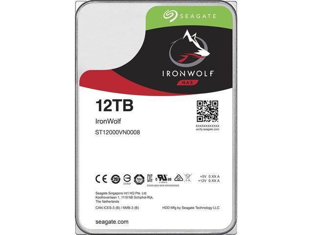 Seagate IronWolf 12TB NAS Hard Drive 7200 RPM 256MB Cache SATA 6.0Gb/s CMR 3.5" Internal HDD for RAID Network Attached Storage ST12000VN0008