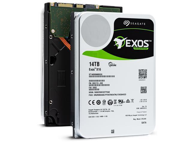 Seagate Exos X16 ST14000NM003G 14TB 7200 RPM 256MB Cache SATA 6.0Gb/s 3.5" Hard Drives, 512E/4KN, SED Bare Drive