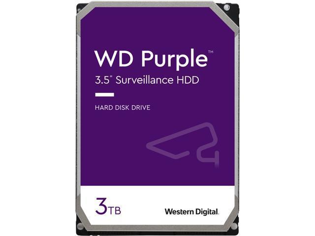 WD Purple 3TB Surveillance Hard Disk Drive - 5400 RPM Class SATA 6Gb/s 64MB Cache 3.5 Inch WD30PURZ