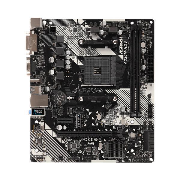 ASRock A320M-HDV R4.0 Motherboard (AMD Socket AM4/Ryzen Series CPU/Max 32GB DDR4 3200MHz Memory)