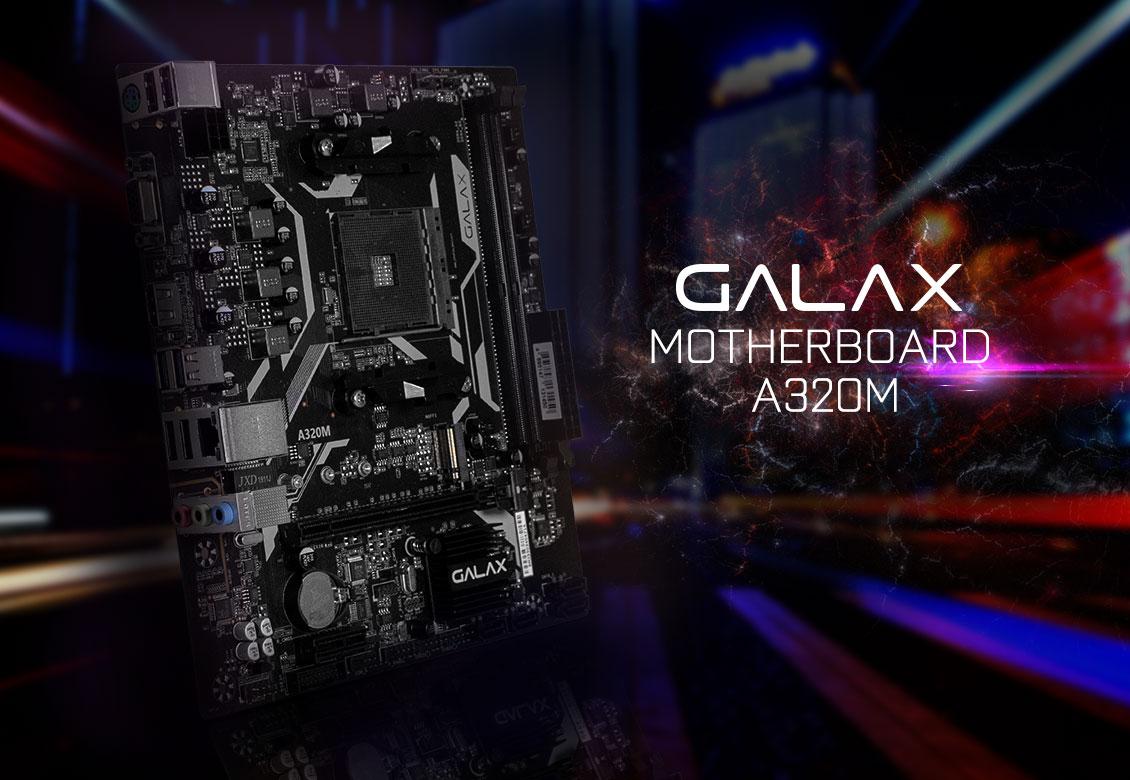Galax A320M Motherboard (AMD Socket AM4/Ryzen Series CPU/Max 32GB DDR4 2666MHz Memory)