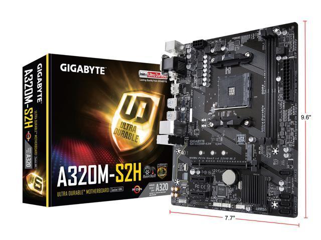 Gigabyte GA-A320M-S2H AM4 AMD A320 SATA 6Gb/s USB 3.1 HDMI Micro ATX AMD Motherboard