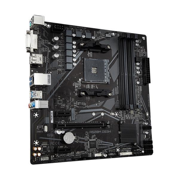 Gigabyte A520M DS3H AM4 AMD A520M Micro-ATX Motherboard with Dual M.2, SATA 6Gb/s, USB 3.2 Gen 1, PCIe 4.0