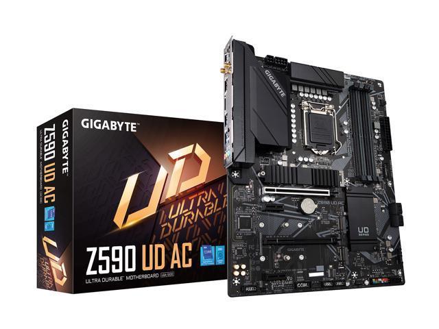 Gigabyte Z590 UD AC (LGA 1200/ Intel Z590/ ATX/Triple M.2/ PCIe 4.0/ USB 3.2 Gen 2/ Intel Wireless-AC/ 2.5GbE LAN/Motherboard)