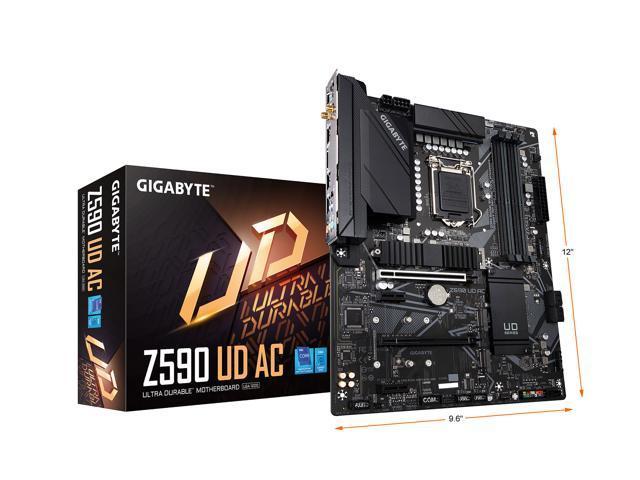 Gigabyte Z590 UD AC (LGA 1200/ Intel Z590/ ATX/Triple M.2/ PCIe 4.0/ USB 3.2 Gen 2/ Intel Wireless-AC/ 2.5GbE LAN/Motherboard)