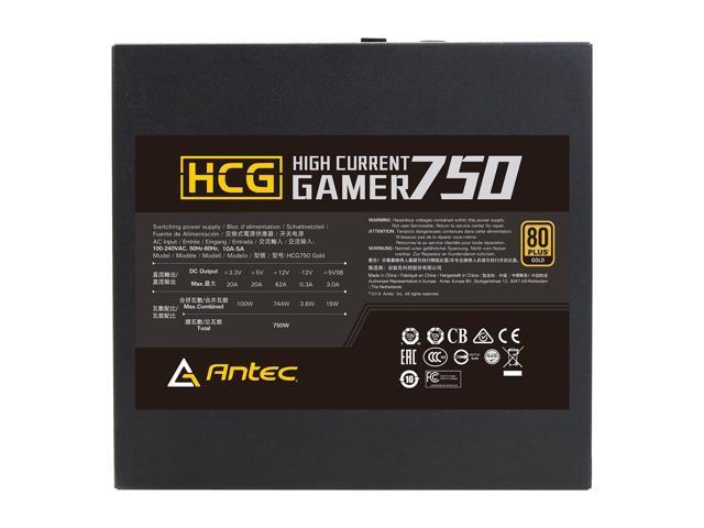 Antec High Current Gamer Series HCG750 Gold, 750W Fully Modular, Full-Bridge LLC and DC to DC Converter Design, Full Japanese Caps, Zero RPM Manager, Compacted Size 140mm, 10 Year Warranty (Repacked)