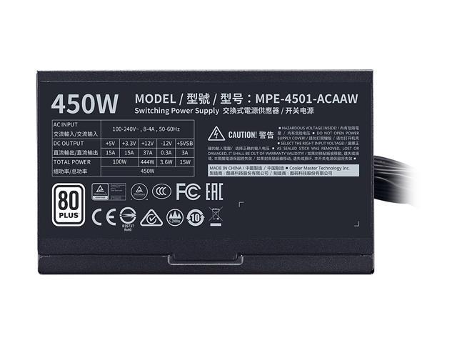 Cooler Master MWE 450 WHITE - V2 MPE-4501-ACAAW-US 450W ATX 12V 80 PLUS Standard Certified Power Supply