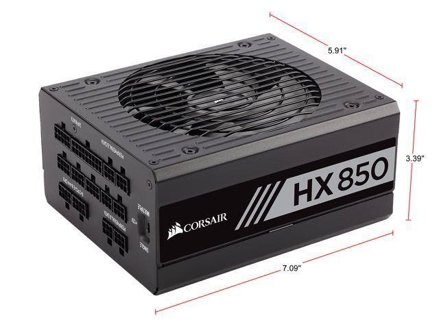 Corsair HX Series HX850  850W ATX12V v2.4 / EPS12V 2.92 80 PLUS PLATINUM Certified Full Modular Power Supply
