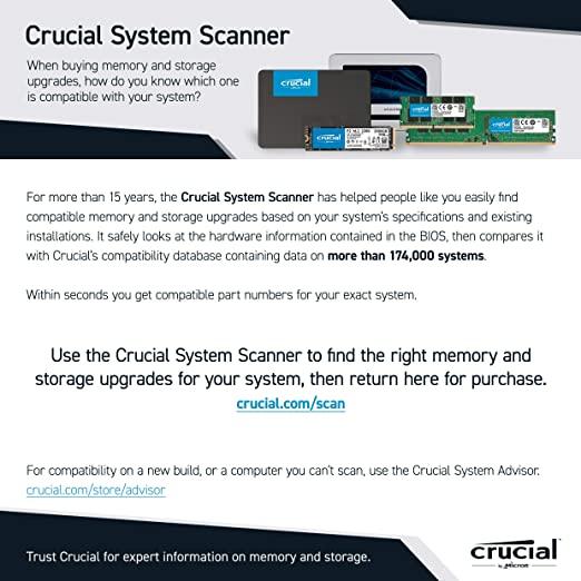 Crucial RAM 8GB DDR4 3200MHz CL22 Desktop Memory (CT8G4DFRA32A)