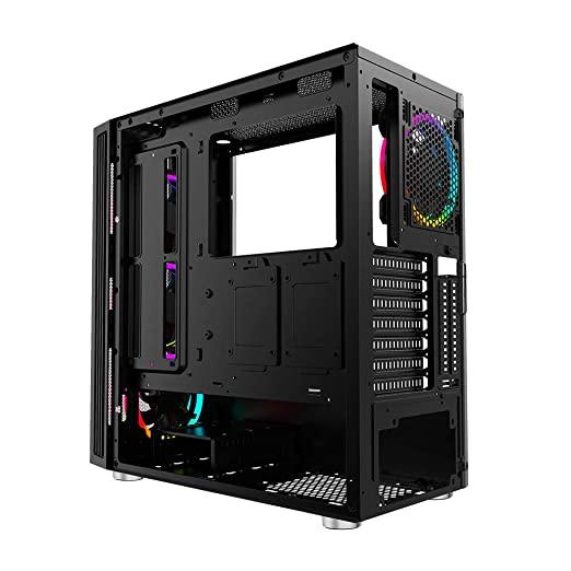 Ant Esports ICE-511MT Mid Tower Mesh Gaming Cabinet Computer Case Supports E-ATX, ATX, Micro-ATX, Mini-ITX Motherboard with Sliding Tempered Glass Side Panel, 3 x 120mm Auto-RGB Front & 1 x120mm Fan