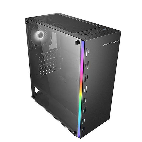 Chiptronex MX3 RGB (ATX) Mid Tower Cabinet With Tempered Glass Side Panel (Black)