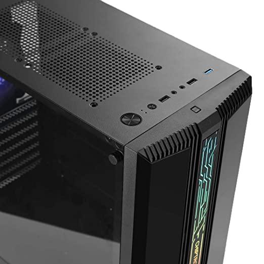 Chiptronex MX4 RGB (ATX) Mid Tower Cabinet With Tempered Glass Side Panel (Black)