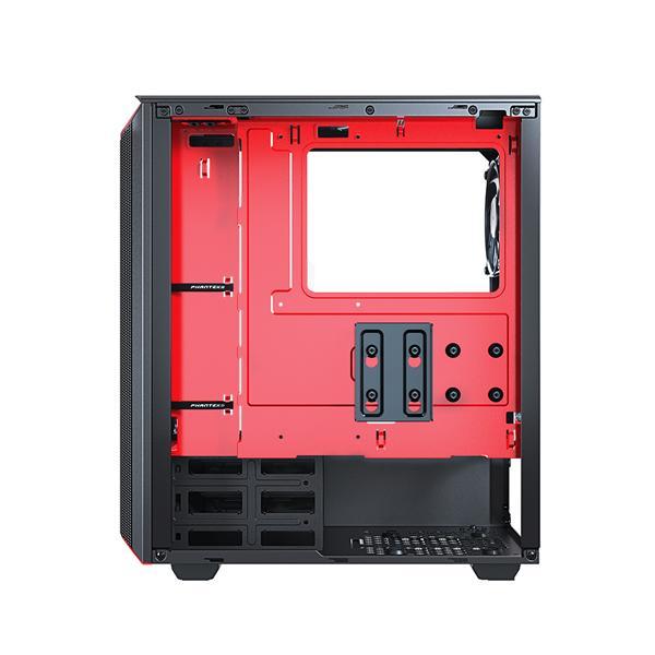 Phanteks Eclipse P300 Air (E-ATX) Mid Tower Cabinet With Tempered Glass Side Panel (Red-Black)