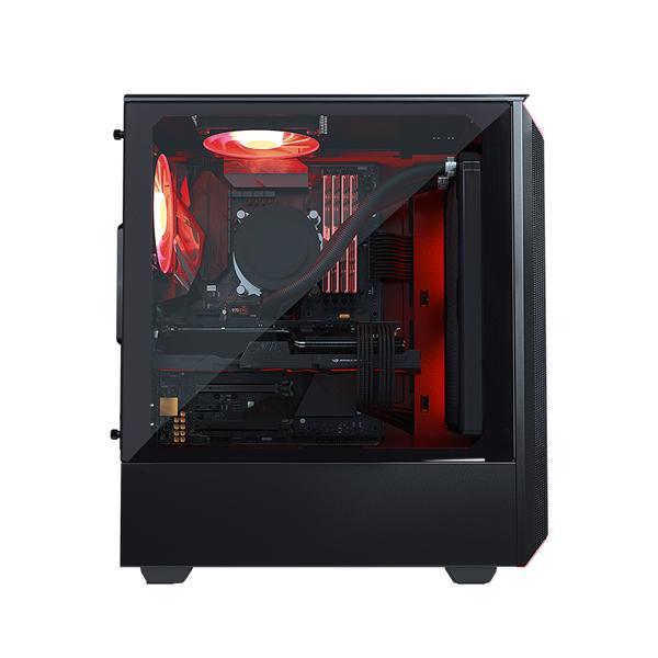 Phanteks Eclipse P300 Air (E-ATX) Mid Tower Cabinet With Tempered Glass Side Panel (Red-Black)