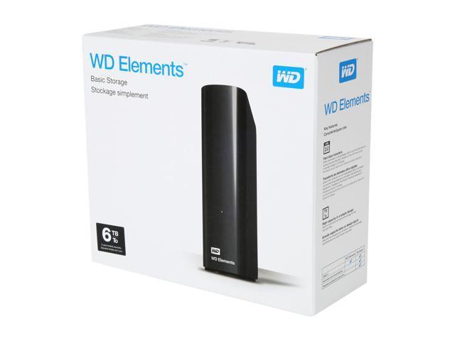 WD Elements 6TB USB 3.0 Desktop Hard Drive Black WDBWLG0060HBK-NESN