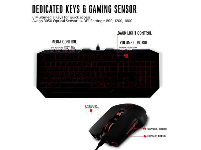 Cooler Master Devastator 3 Gaming Keyboard & Mouse Combo, 7 Color Mode LED Backlit, Media Keys, 4 DPI Settings