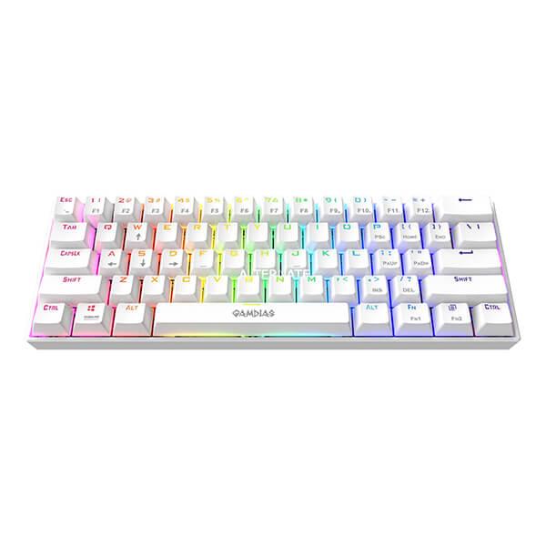 Gamdias Hermes E3 RGB Mechanical Gaming Keyboard Blue Switch with 19 Built-in Lighting Effects Certified Optical Switches (White)
