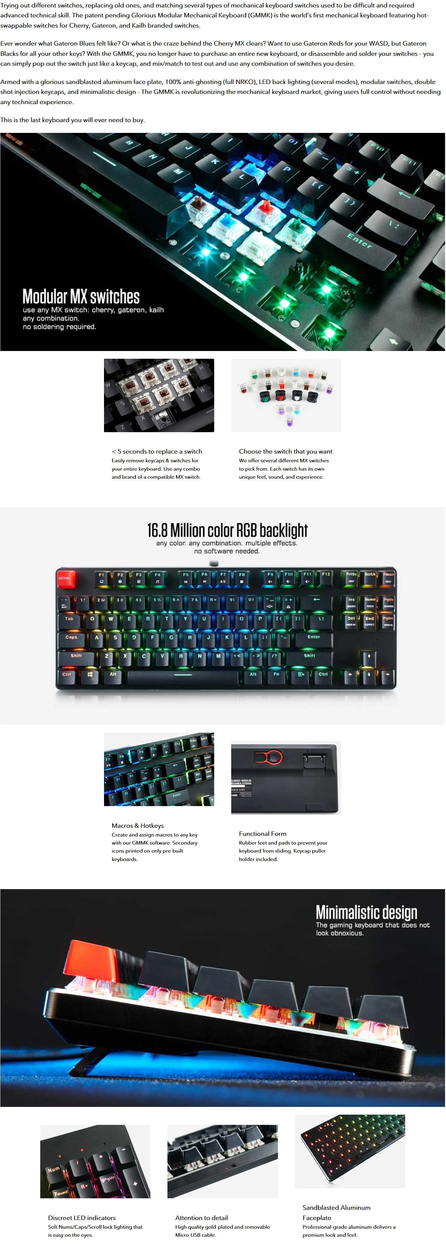 Glorious GMMK Customizable TKL RGB Mechanical Keyboard