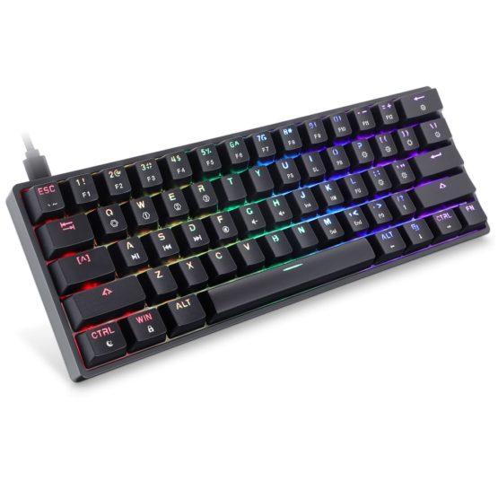 GK61 White – RGB Mechanical Keyboard with Gateron Blue Key Switches
