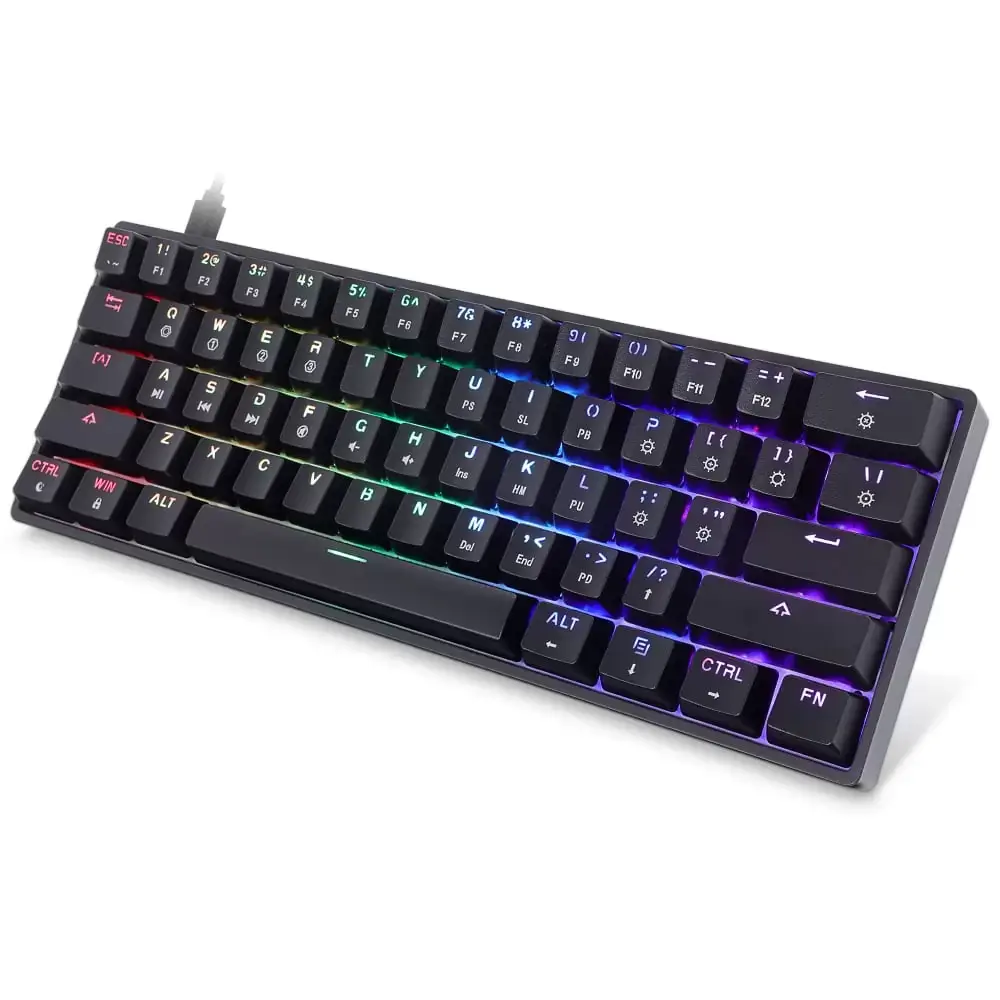 SK61 Black – RGB Mechanical Keyboard with Gateron Optical Red Key Switches