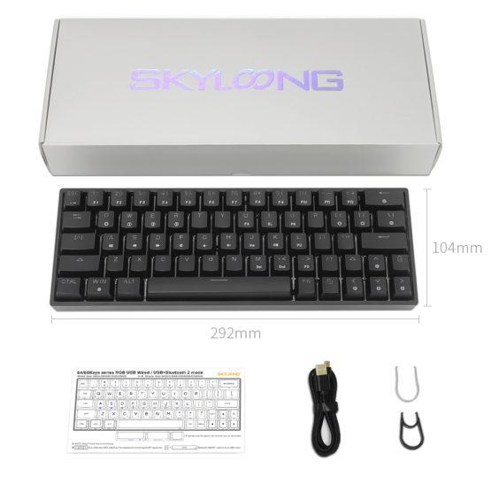 SK64 White – RGB Mechanical Keyboard with Gateron Optical Brown Key Switches