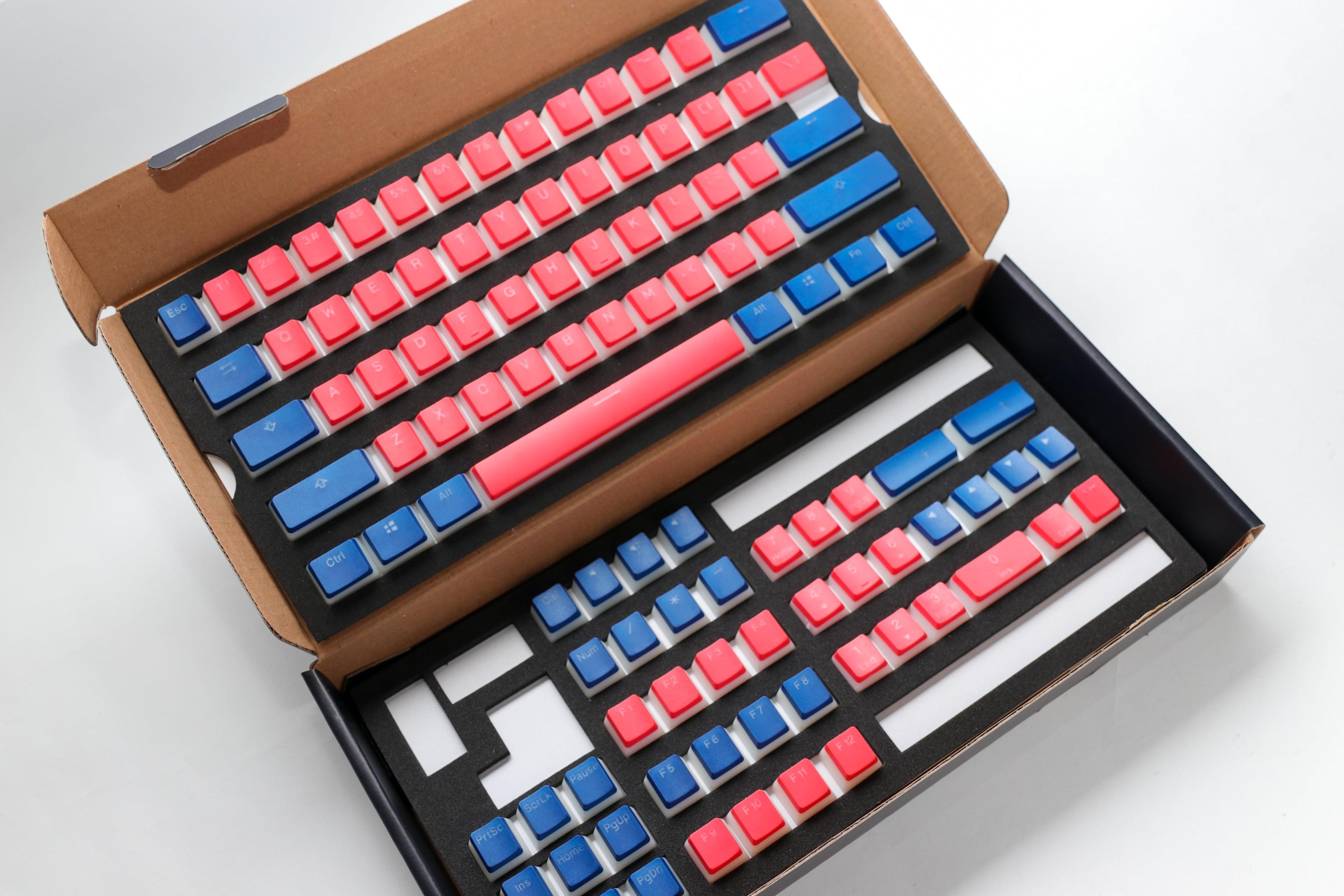 Ducky Red and Blue Pudding Keycaps