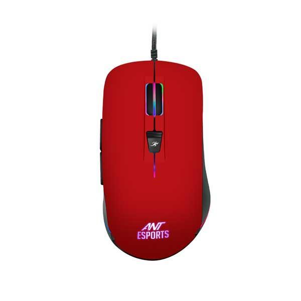 Ant Esports GM100 RGB Wired Gaming Mouse (4800 DPI, LED Lighting, 1000Hz Polling Rate, Red)