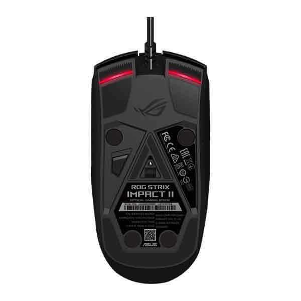 Asus ROG Strix Impact II Ambidextrous Ergonomic Wired Gaming Mouse (6200 DPI, Optical Sensor, Omron Switches, Aura RGB Lighting)
