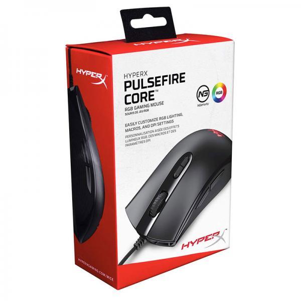 HyperX Pulsefire Core Wired Gaming Mouse (6200 DPI, Pixart PAW3327 Sensor, RGB Lighting, 1000Hz Polling Rate)