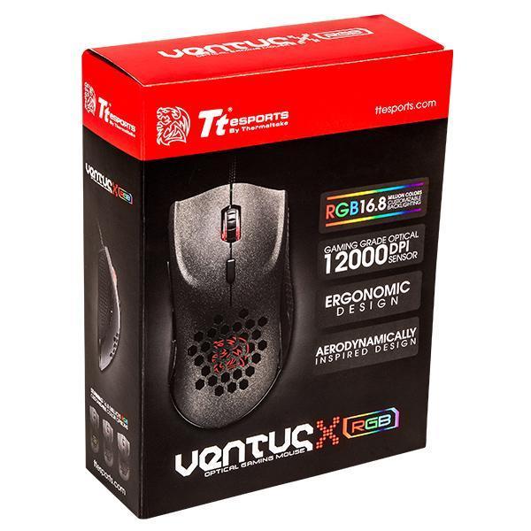 Thermaltake Ventus X Optical Rgb Ergonomic Wired Gaming Mouse MO-VXO-WDOOBK-01 - (12000DPI, RGB Lighting, 1000HZ Polling Rate)