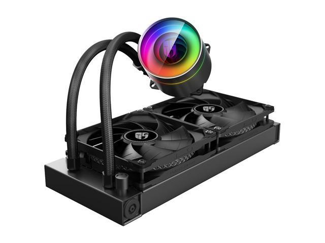 Deepcool Castle 240EX, Addressable RGB AIO Liquid CPU Cooler, Anti-Leak Technology Inside, Cable Controller and 5V ADD RGB 3-Pin Motherboard Control, TR4/AM4 Supported