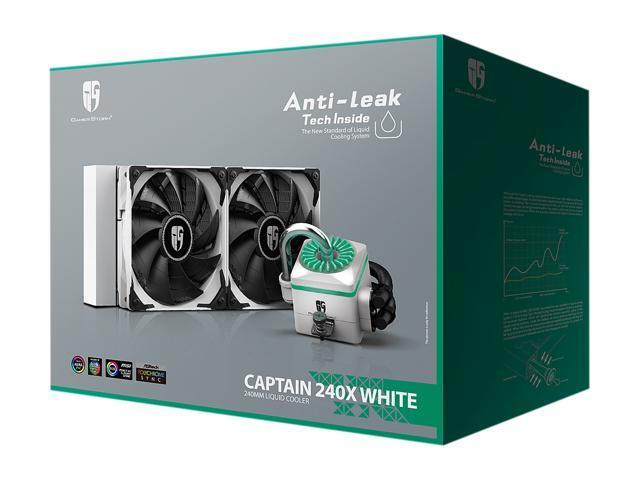 Deepcool Gamer Storm CAPTAIN 240X WHITE, RGB AIO Liquid CPU Cooler, White LED Waterblock, 240mm Radiator, Anti-Leak Technology Inside, 12V RGB 4-Pin Motherboard Control, TR4/AM4 Compatible