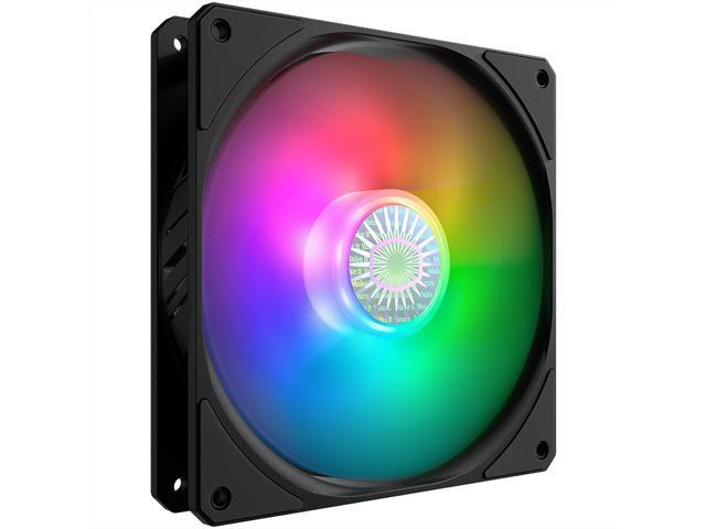 Cooler Master SickleFlow 140 V2 Addressable RGB Square Frame Fan, Individually Customizable LEDS, Air Balance Curve Blade Design, Sealed Bearing, PWM Control for Computer Case & Liquid Radiator