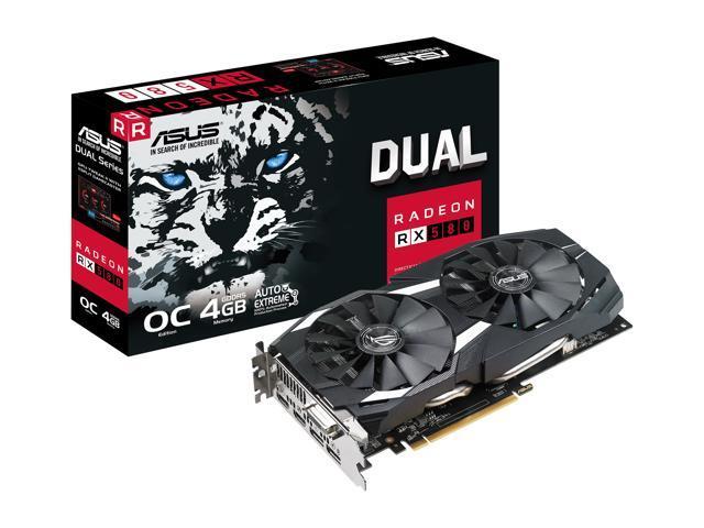 Asus Radeon RX 580 O4G Dual-fan OC Edition GDDR5 DP HDMI DVI VR Ready AMD Graphics Card (DUAL-RX580-O4G)