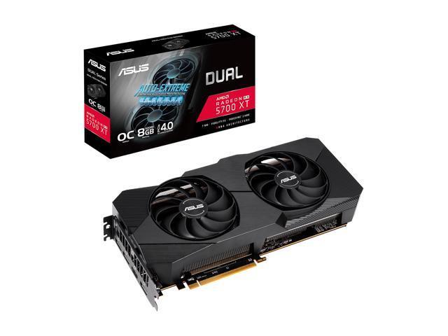 Asus DUAL AMD Radeon RX 5700 XT EVO OC Edition Gaming Graphics Card (PCIe 4.0, 8GB GDDR6 memory, HDMI, DisplayPort, 1440p Gaming, Axial-tech Fan Design, Auto-Extreme, Metal Backplate) (DUAL-RX5700XT-O8G-EVO)