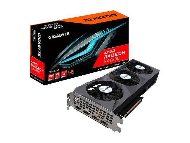 Gigabyte Radeon RX 6600 EAGLE 8G WINDFORCE 3X Cooling System, 8GB 128-bit GDDR6 Video Card